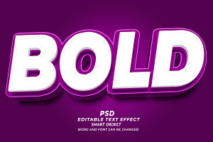 PSD Bold 3D Editable Text Effect