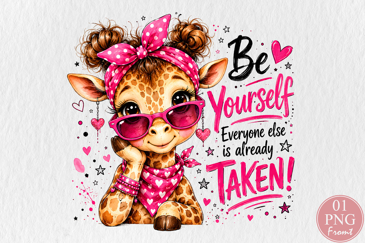 Be Yourself Cute Giraffe Sublimation, a Seasonal Illustration by Rose Art (Photo 1 of 4)