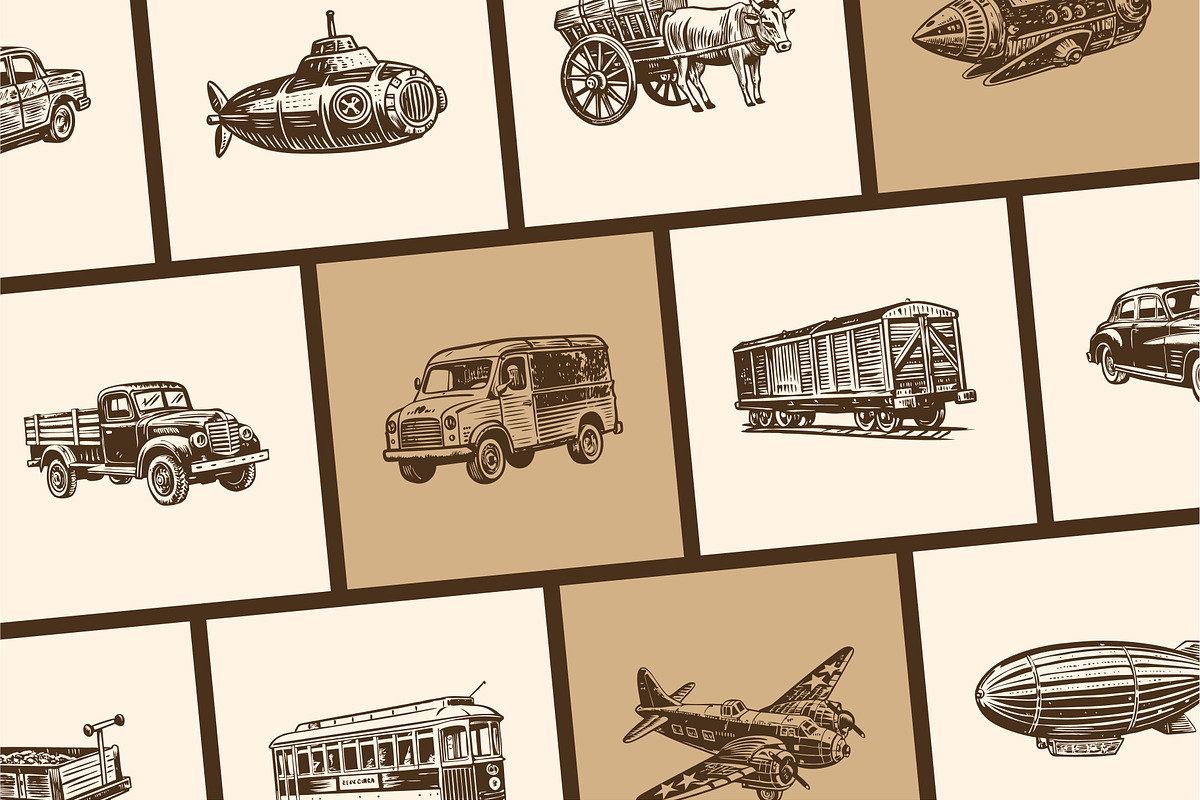 Vintage Transport and Vehicle Icon, a Transportation Illustration by Creative Stall (Photo 6 of 10)