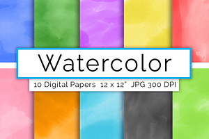 Watercolor Digital Paper- Assorted