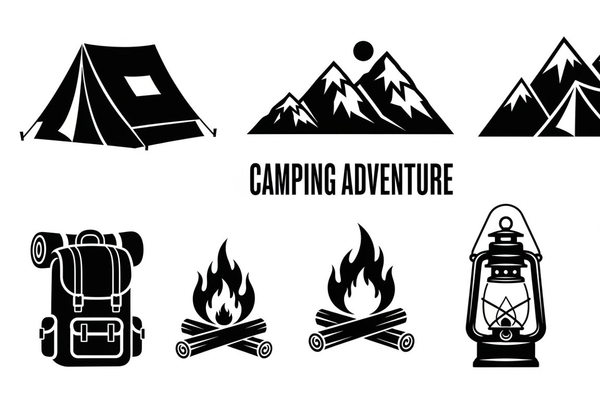 Camping Adventure Silhouette Icon, an Illustration by Artivon (Photo 43 of 51)