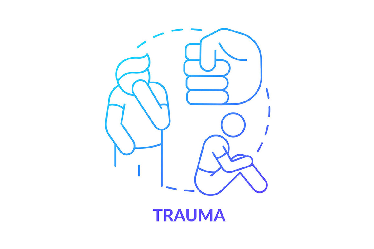 Trauma blue gradient concept icon, an Icon by IMG Visuals
