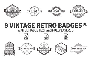 Vintage Retro Badges 01, a Branding & Logo Template by h.utomo