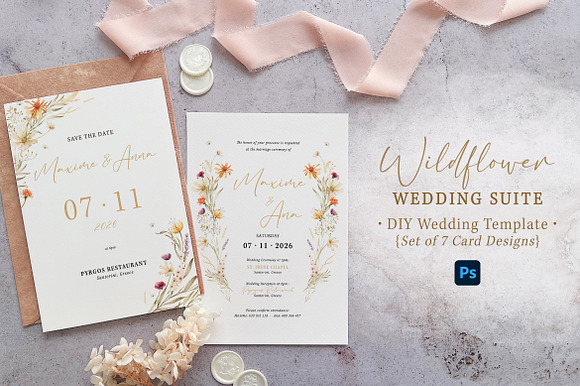 Wildflower Wedding Invitation Suite preview 6