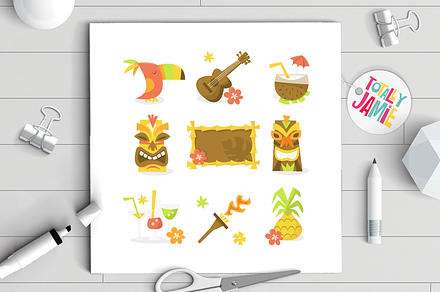 Luau Tiki Party Icons