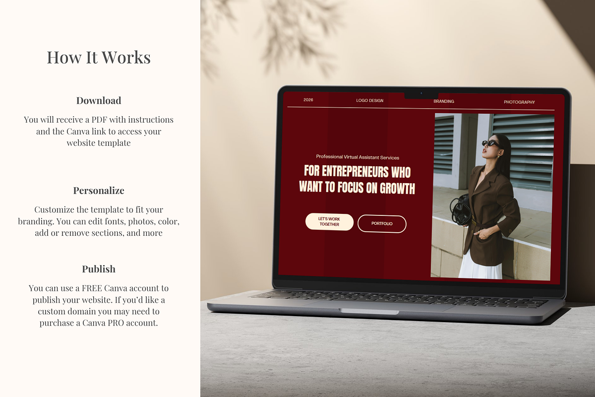 Virtual Assistant Website Template, a Landing Page Template by GlamWebDesigns (Photo 8 of 8)
