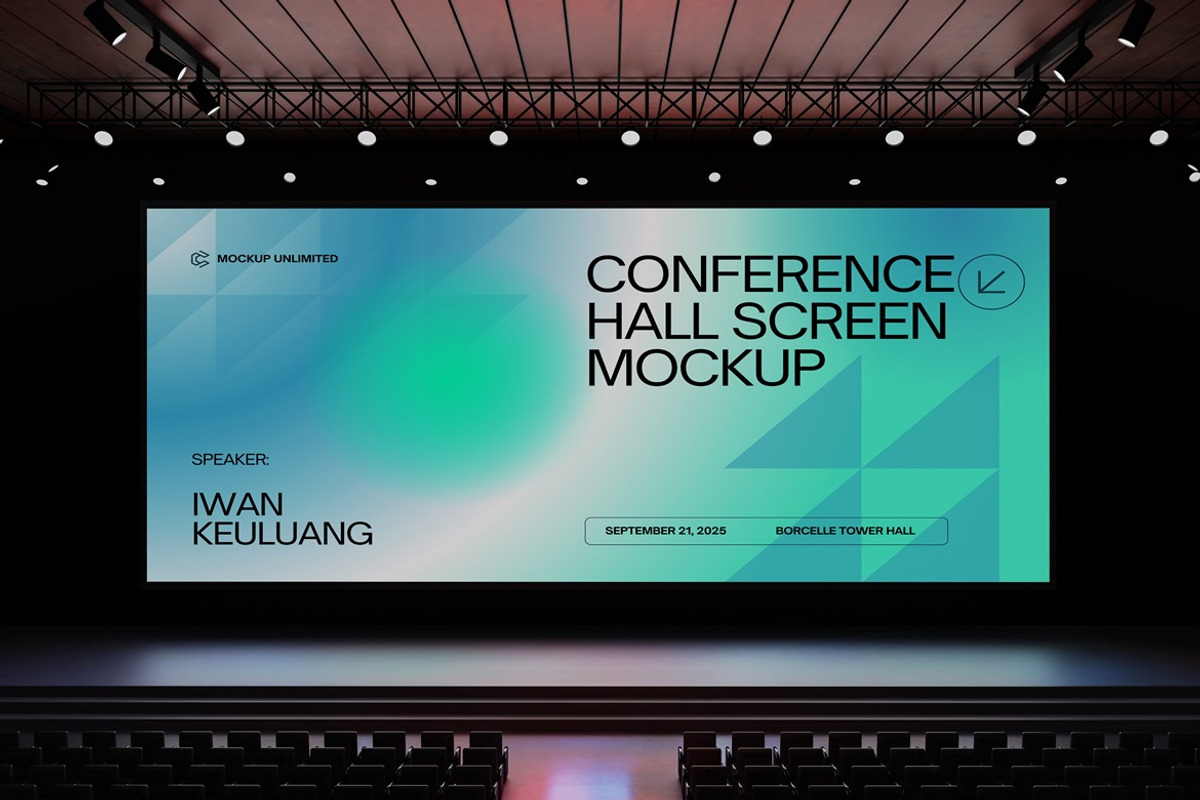 Conference Hall Screen Mockup, an Advertising Mockup by Sosuna Studio (Photo 4 of 4)