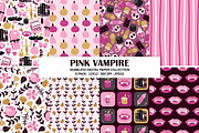 Pink Vampire Seamless Pattern Bundle, a Pattern Graphic by Alanna Messina Design Co (Thumbnail 1 of 8)