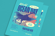 Blue Modern World Ocean Day Flyer, a Flyer Template by VectorVactory (Thumbnail 2 of 3)