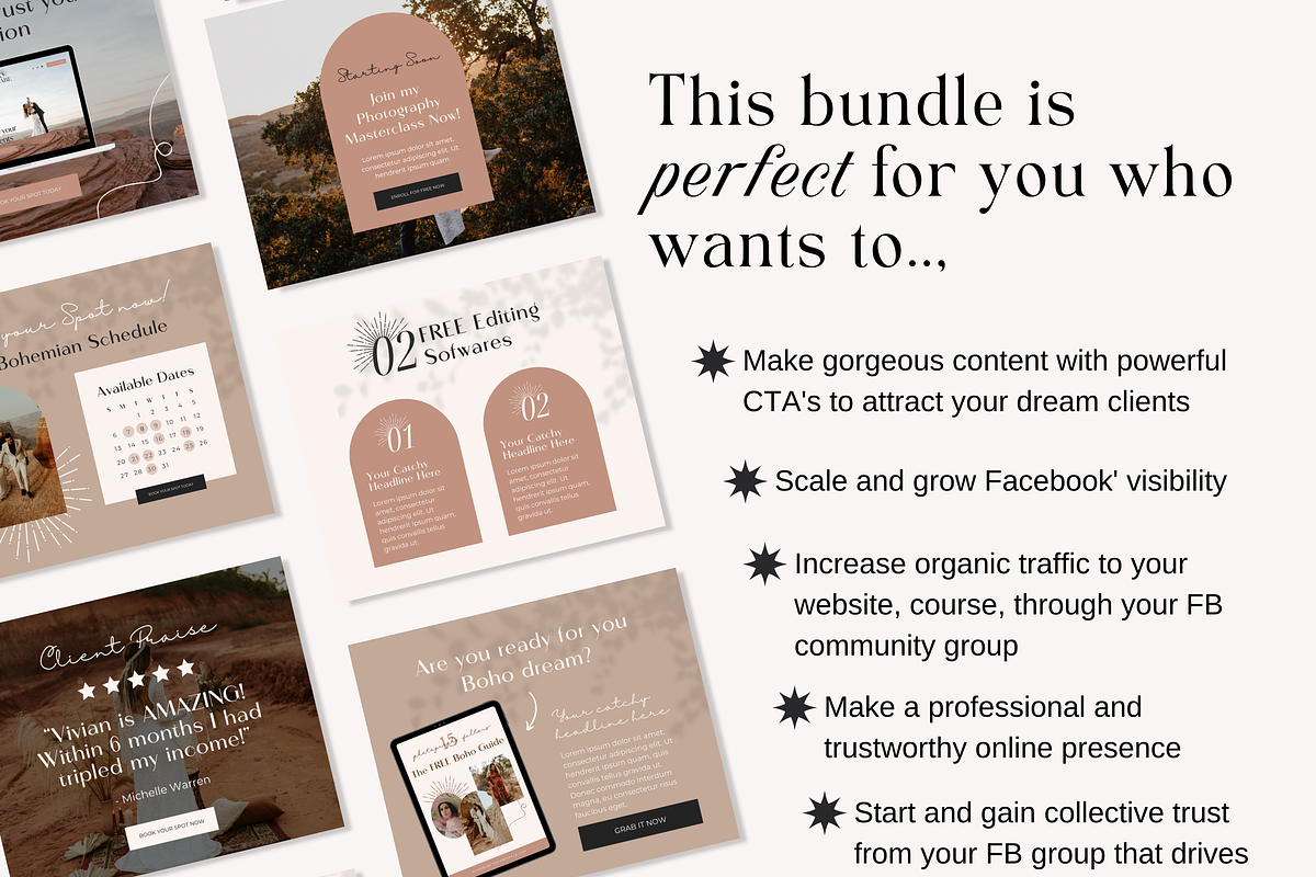 Facebook Post Cover Boho Canva, a Social Media Template by HerstedHertz (Photo 9 of 10)
