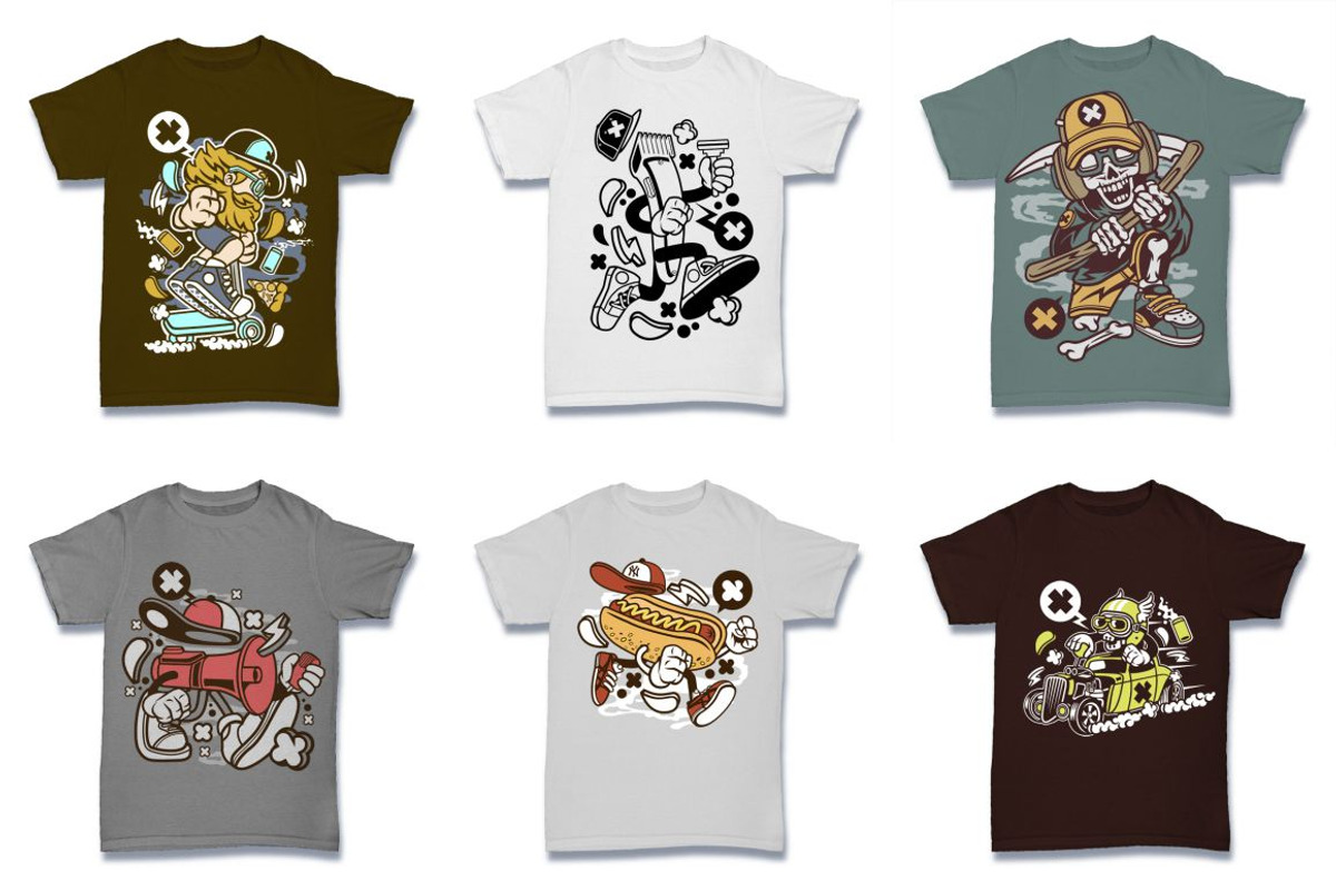 Cartoon Vector Tshirt Design Bundle, an Illustration by roach_graphic (Photo 12 of 22)