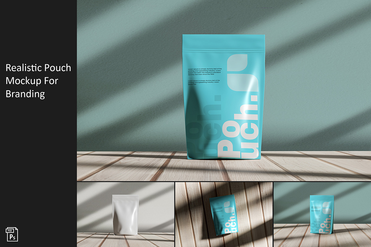 High Quality Realistic Pouch Mockup, a Packaging Mockup by SimpangGraphics (Photo 1 of 4)