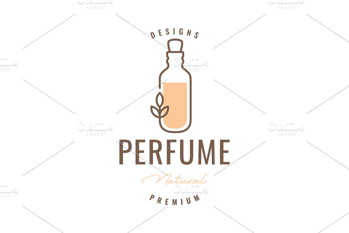 bottle perfume leaves flower logo, a Branding & Logo Template by devastd