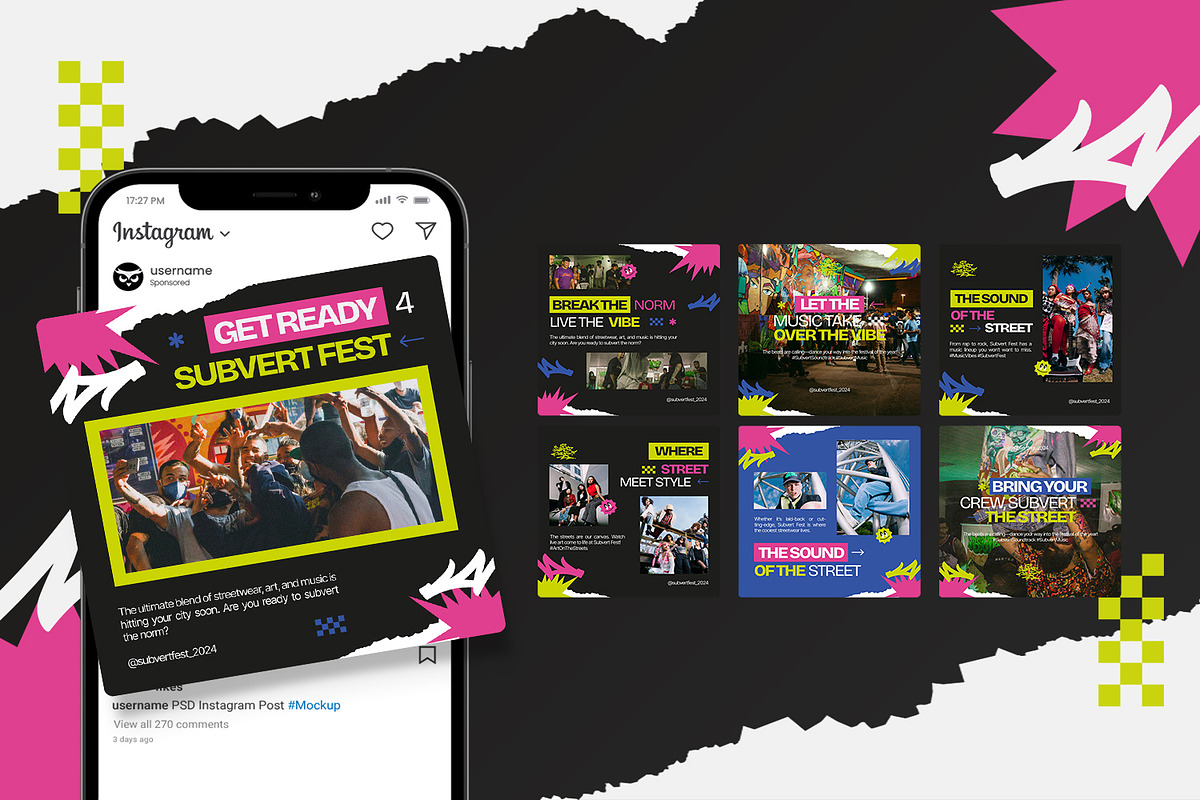 Subvert Fest - Instagram Post, a Social Media Template by StreaksideStd (Photo 3 of 3)
