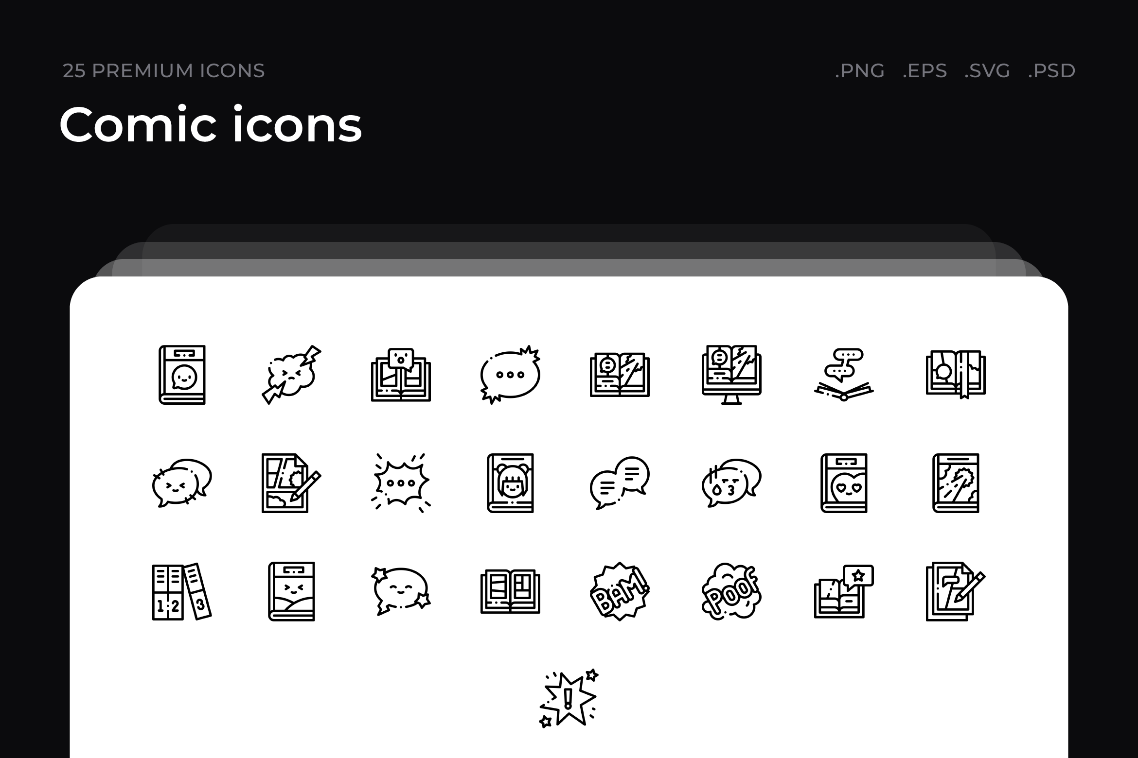 Comic icons, an Outline Icon by Wencory