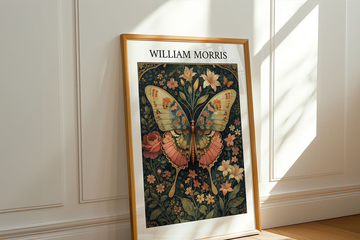 William Morris Butterfly Floral Art, a Decorative Illustration by elfy creative (Photo 6 of 6)