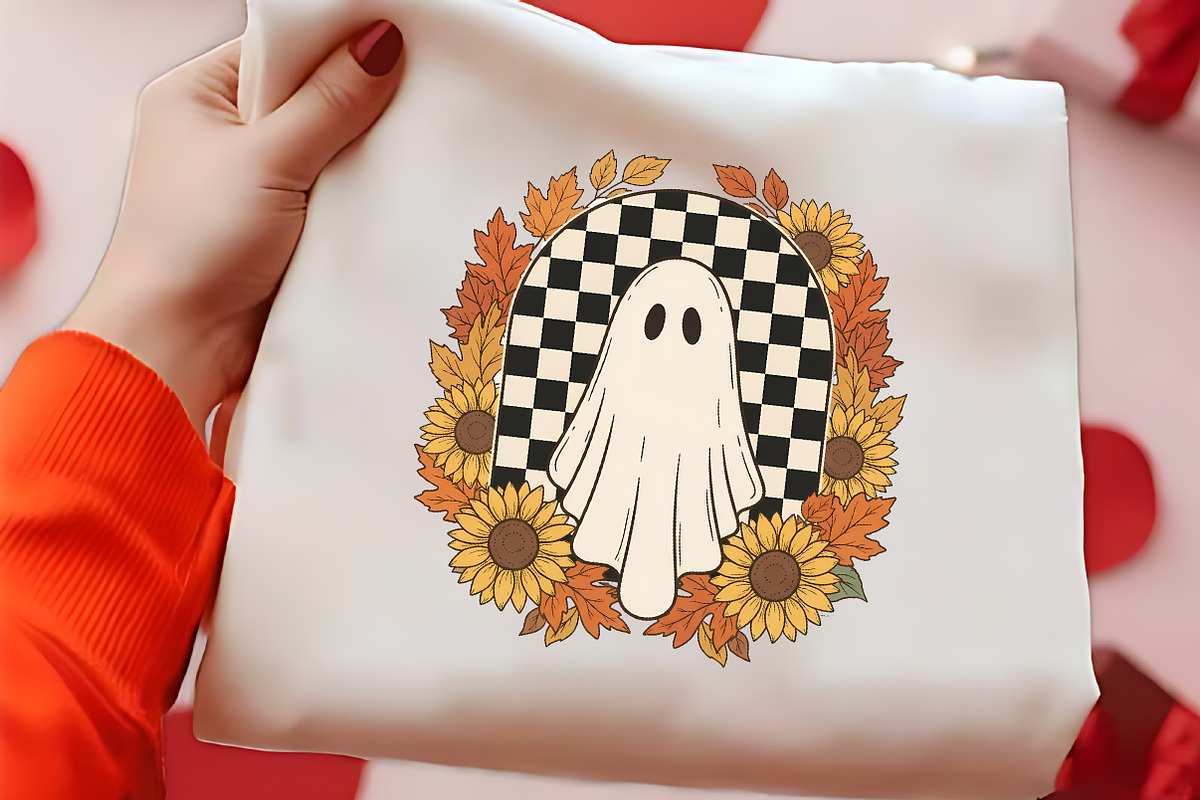 Retro Fall Sunflowers Ghost PNG, a Seasonal Illustration by CrexoraLab (Photo 2 of 4)
