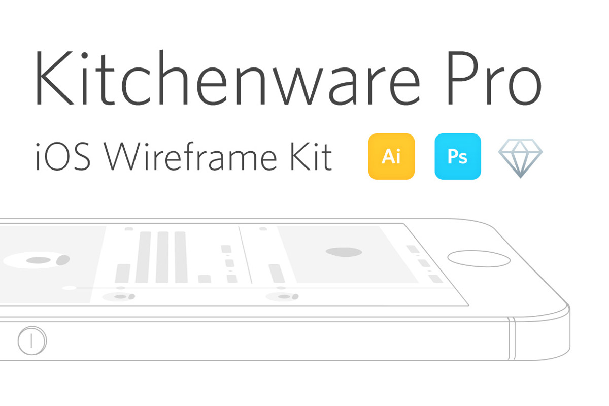 Kitchenware Pro - iOS Wireframe Kit, a Wireframe Template by WL (Photo 1 of 5)
