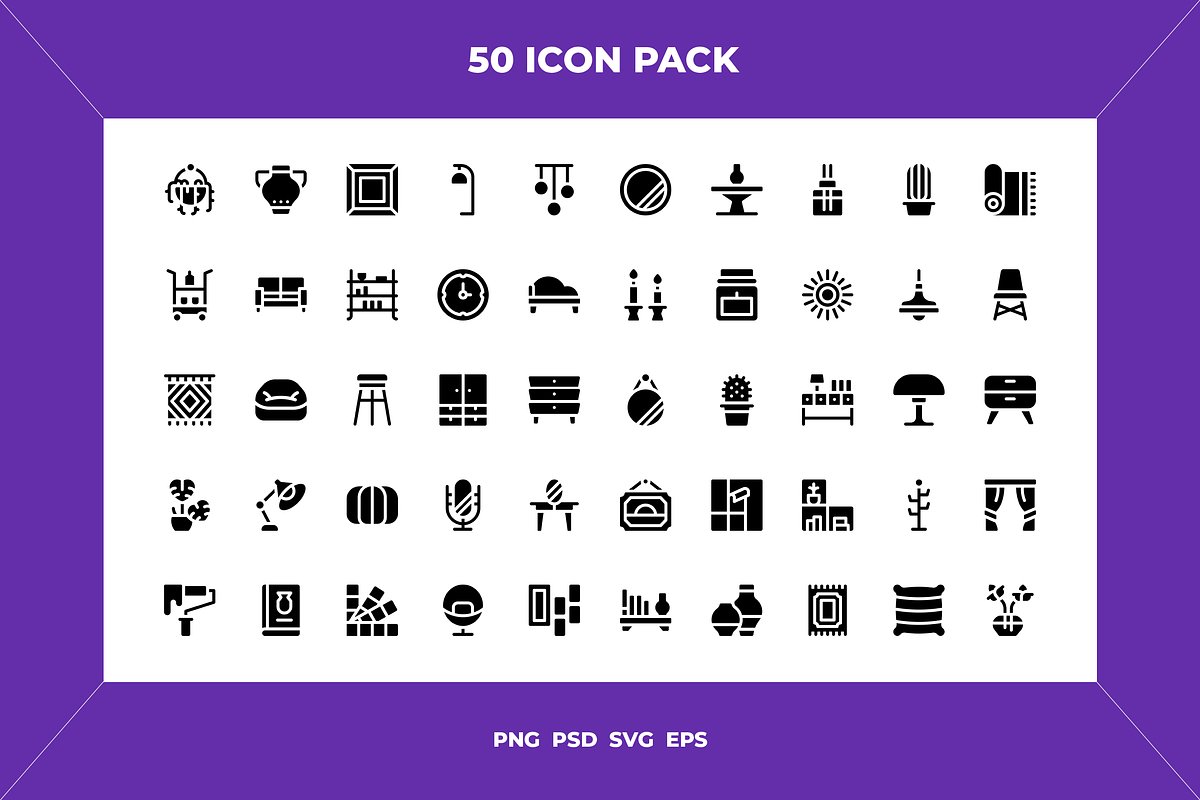 Home decoration icons, an Outline Icon by Wencory (Photo 1 of 2)
