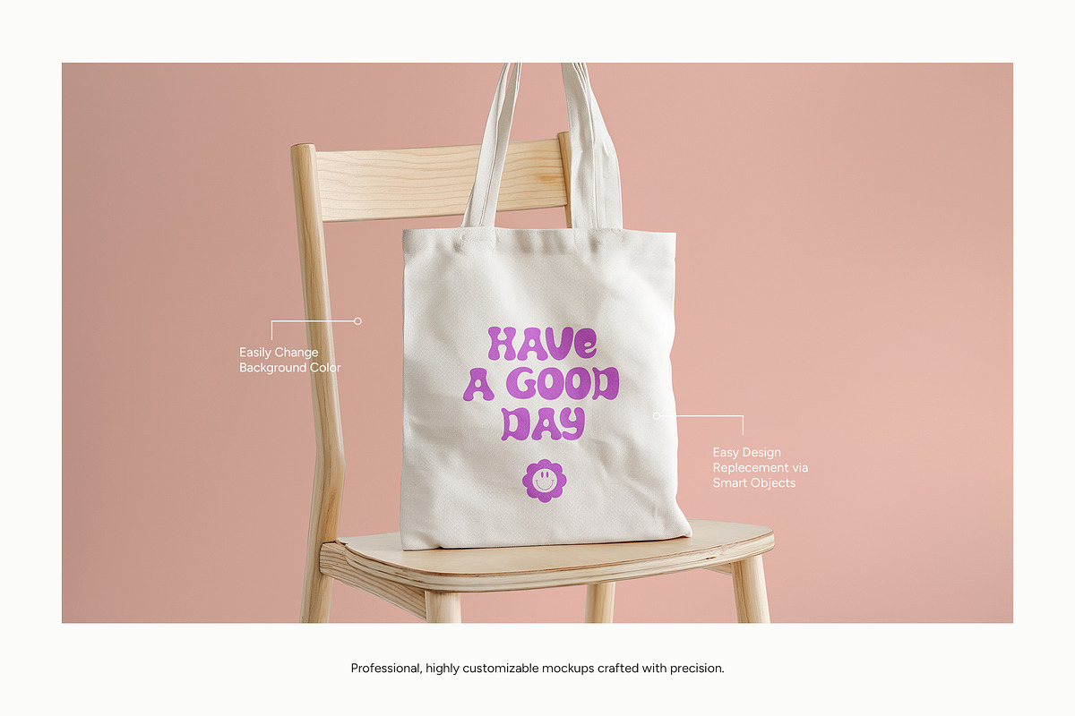 Tote Bag Mockup Bundle, a Merchandise Mockup by Wildfield Studio (Photo 4 of 6)