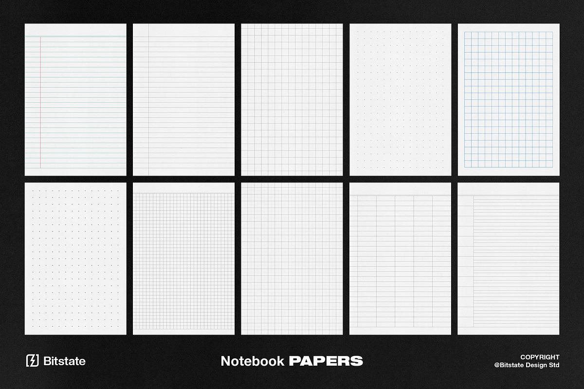 Notebook Paper Backgrounds, a Background Graphic by Bitstate Design (Photo 3 of 3)