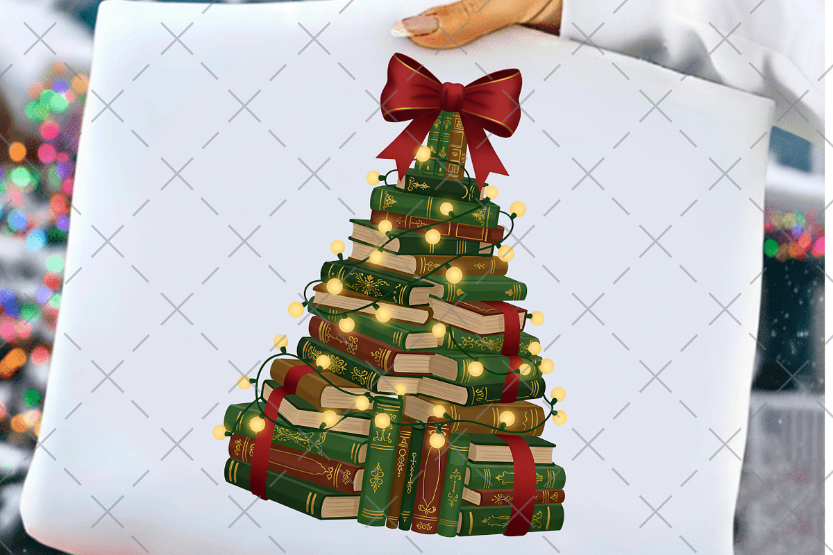 Christmas Book Tree Librarian PNG, an Illustration by Craft Nest (Photo 2 of 6)