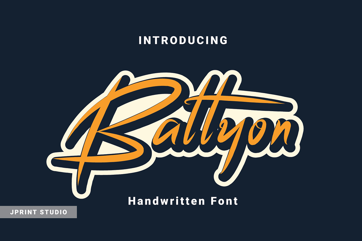 Battyon Handwritten, a Handwritten Font by JprintStudio (Photo 1 of 5)