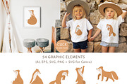 Miss FOX clipart & seamless patterns, an Animal Illustration by polikarpovaart (Thumbnail 5 of 9)