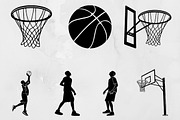 Basketball Silhouette SVG, a Sport Illustration by newminddesign (Thumbnail 1 of 3)