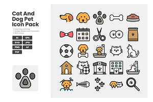 Adorable Pet Care Cat & Dog Icons, a Duotone Icon by erifqizeicon