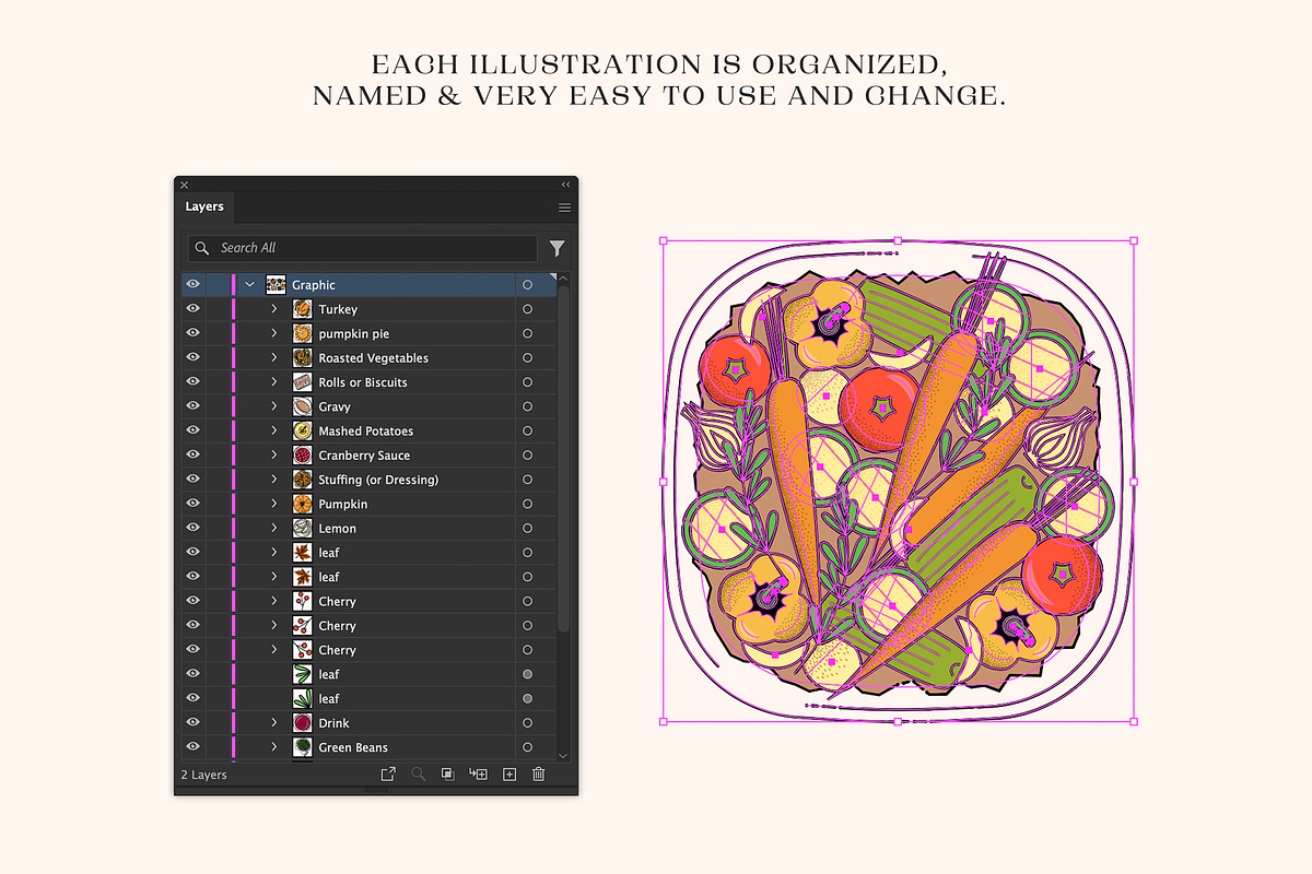 Thanksgiving Food Illustration Set, a Food Illustration by DesignerCandies (Photo 3 of 5)