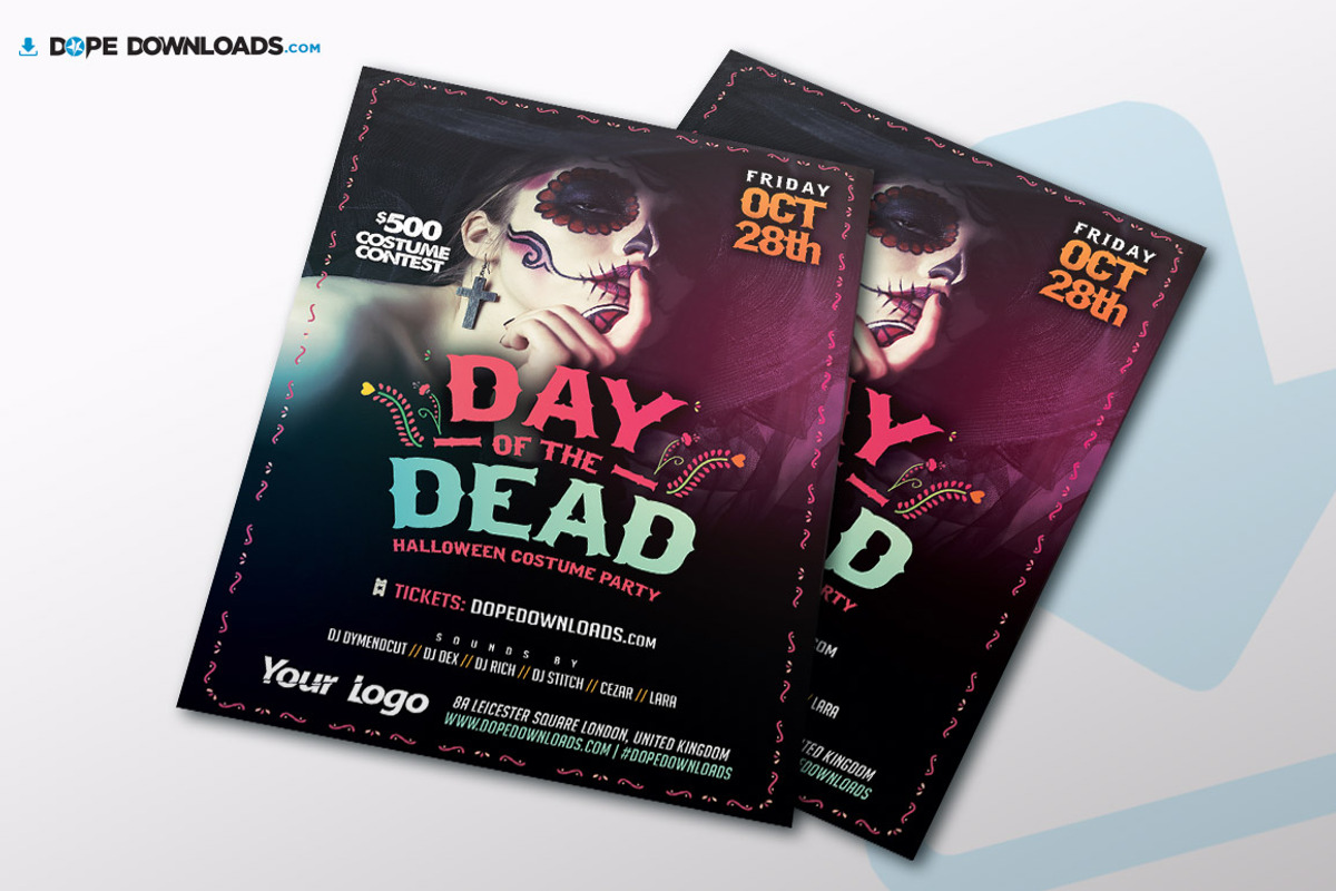 Day of the Dead Flyer Template, a Flyer Template by DopeDownloads (Photo 2 of 3)