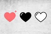 Heart Icons Vector Set Pink Black, an Outline Icon by Artonix (Thumbnail 2 of 2)