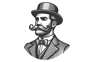 Old Fashioned Gentleman Mustache