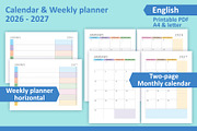 Calendar & Weekly planner 2026-2027, a Stationery Template by Padrinan (Thumbnail 3 of 4)