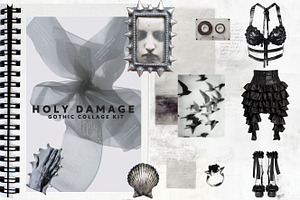 Holy Damage — Gothic Collage Kit, an Object Graphic by Natali Batu