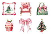 Preppy Christmas Clipart Set PNG, a Seasonal Illustration by Designking (Thumbnail 2 of 4)