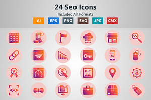 Glyph Gradient Circle Icon Of SEO