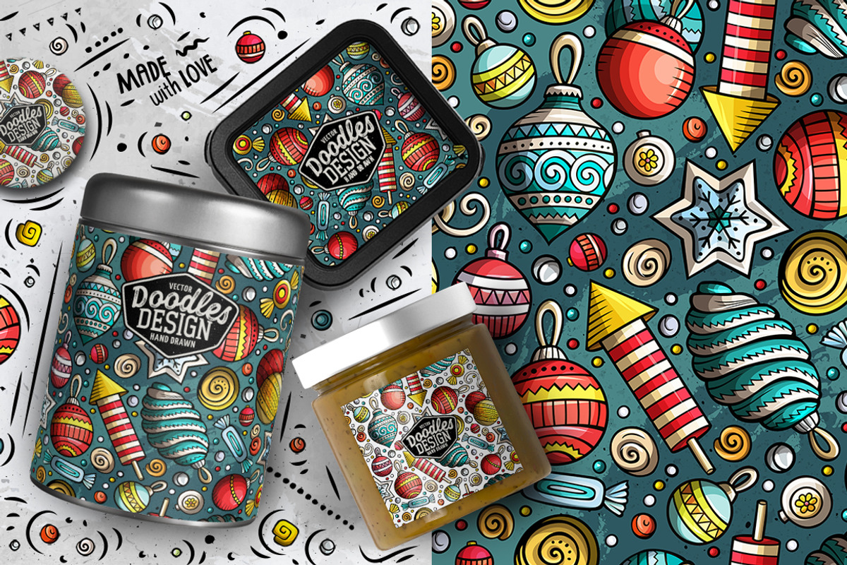 7 New Year Cartoon Seamless Patterns, a Pattern Graphic by BALABOLKA (Photo 6 of 8)
