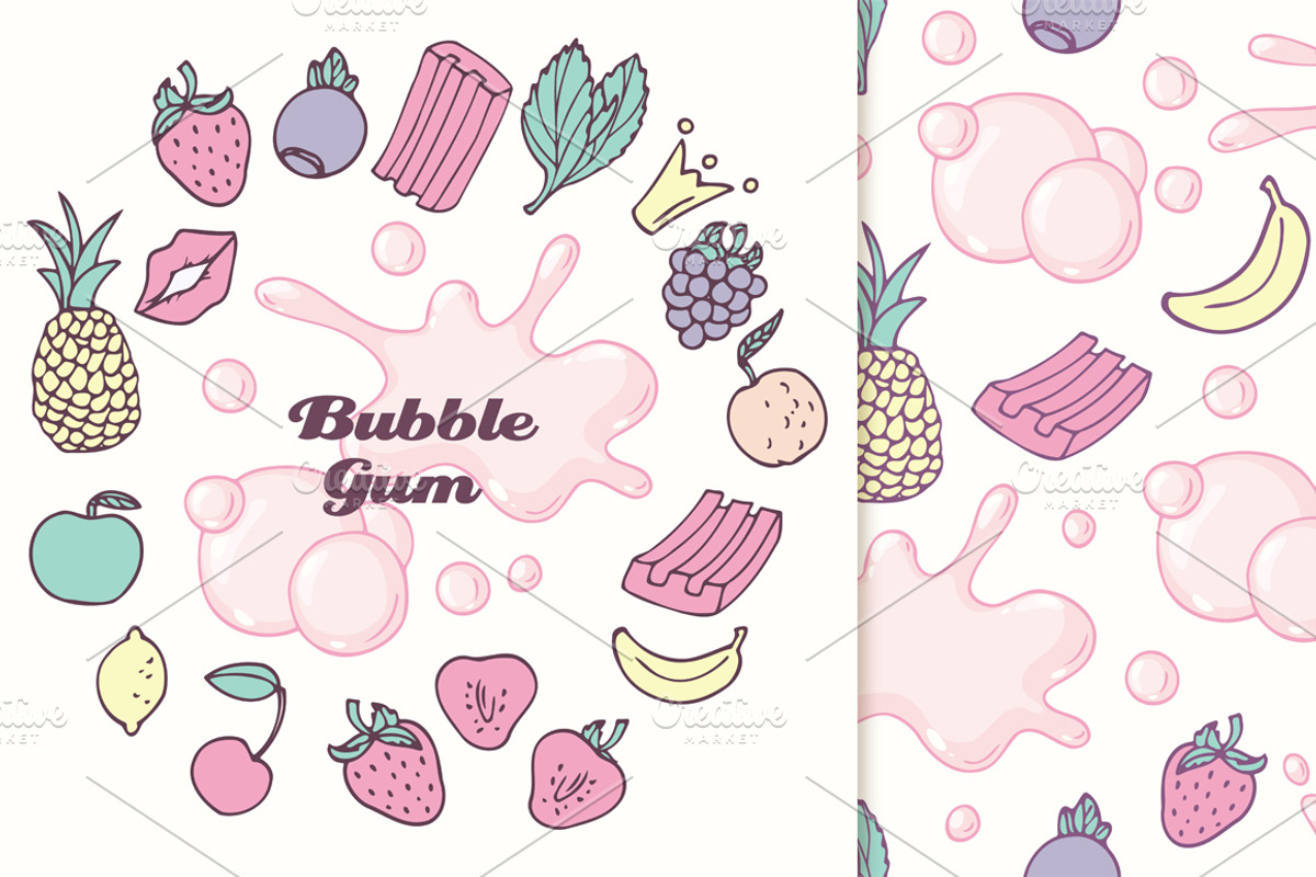 Bubble gum collection, a Pattern Graphic by Zhemchuzhina (Photo 7 of 8)