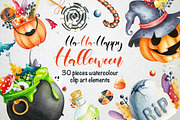 Watercolor halloween clipart., a Background Graphic by NinaBrai (Thumbnail 1 of 6)