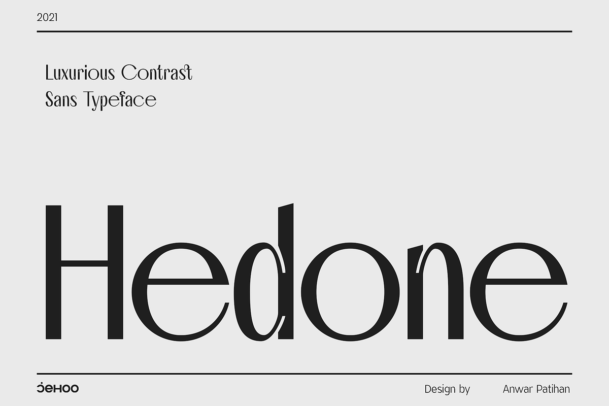 Hedone luxurious sans Typeface, a Font by Jehoo Creative (Photo 1 of 10)