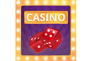 Dice concept background, cartoon, an Illustration by Ylivdesign