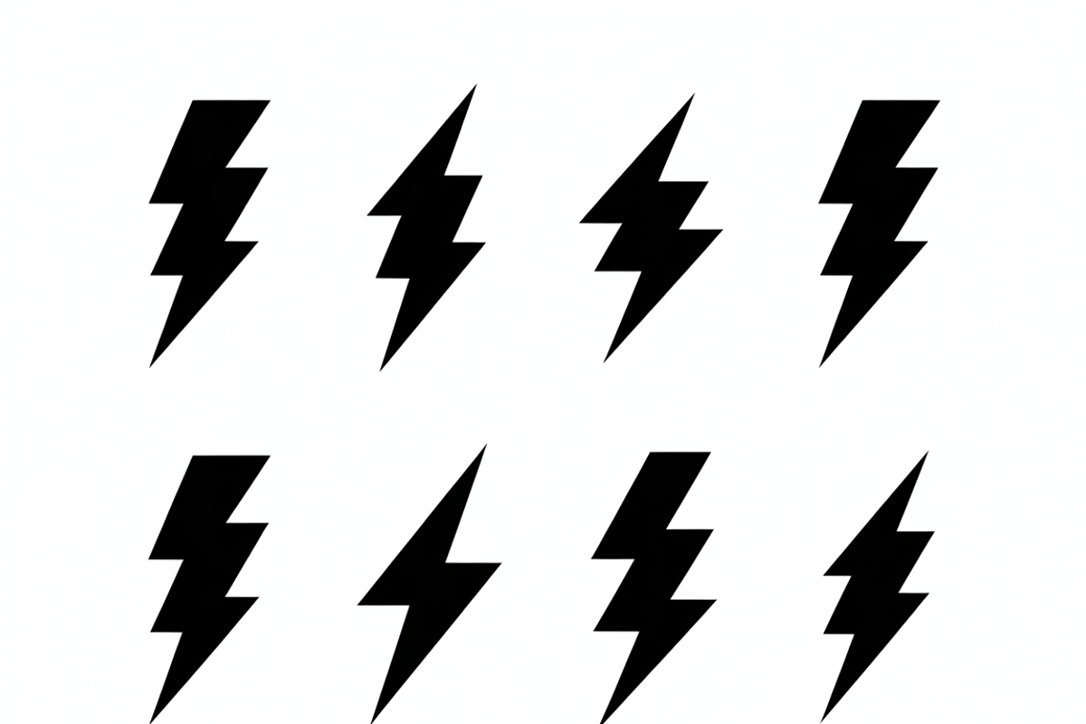A bold set of lightning bolt icons, an Illustration by Amazin_art (Photo 9 of 13)