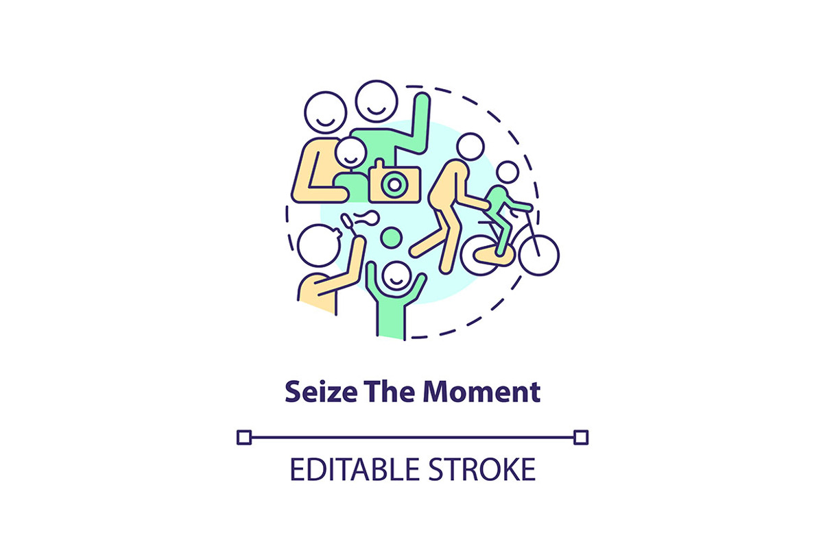 Seize moment concept icon, an Outline Icon by IMG Visuals