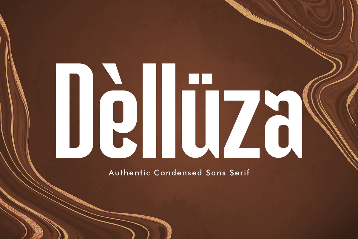 Delluza - Authentic Condensed Sans, a Sans Serif Font by Almarkhatype (Photo 1 of 9)