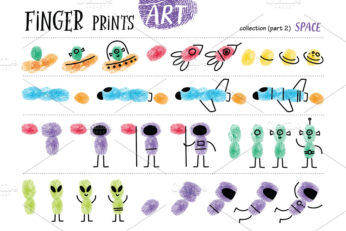 Finger prints ART (part 3), an Animal Illustration by Alena Razumova (Photo 12 of 12)