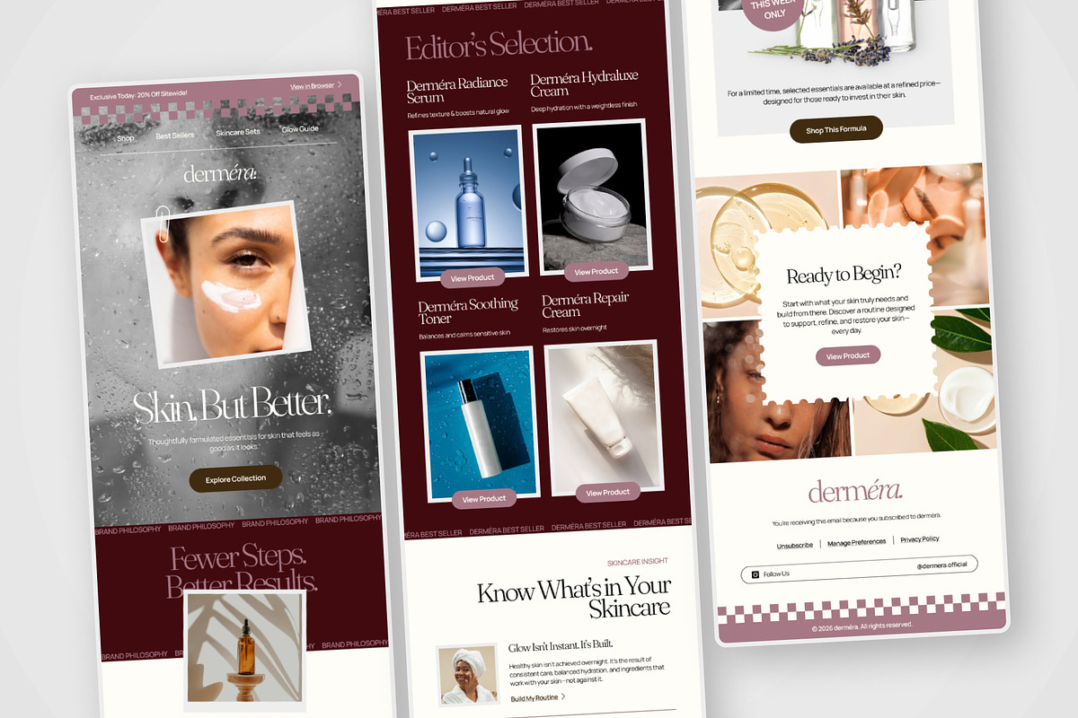 Dermera - Editorial Skincare Email, an UI Kit Template by productype1 (Photo 5 of 5)