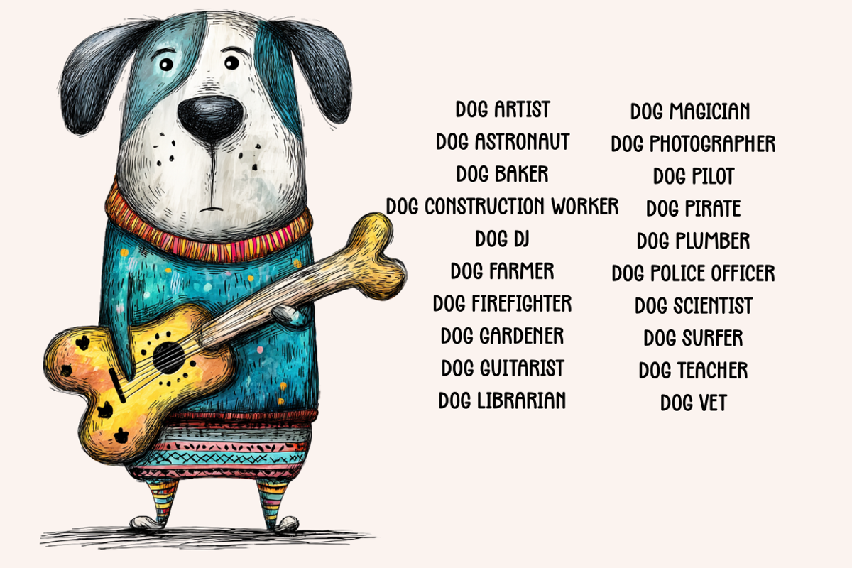 Whimsical Dogs With Big Jobs, an Animal Illustration by PrintHaven Designs (Photo 2 of 10)
