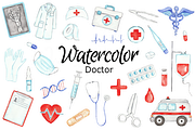 Doctor watercolor clipart, a Background Graphic by GoodFairyClipArt (Thumbnail 1 of 2)